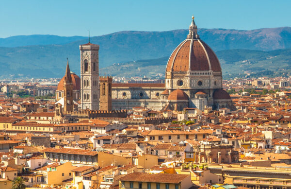 Aerial View over the Historic City of Florence, Tuscany, Italy