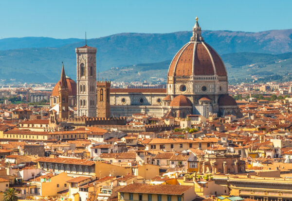 Aerial View over the Historic City of Florence, Tuscany, Italy